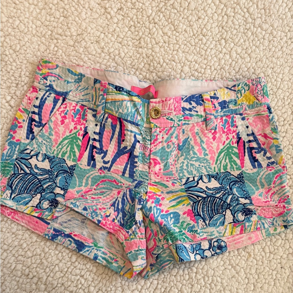 Lilly Pulitzer Pink and Blue Patterned Women's Shorts